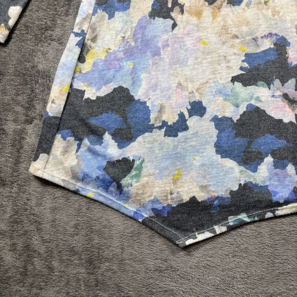 Soft Surroundings Asymmetrical Hem Lightweight Sweater Watercolor Small F151 - Picture 2 of 9